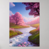 Rushing Waters en Blossoming Fields Poster (Voorkant)