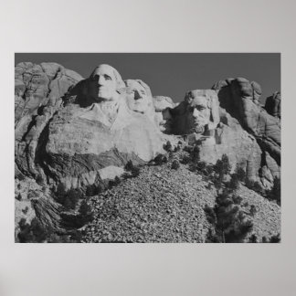 Rushmore Black en White Poster