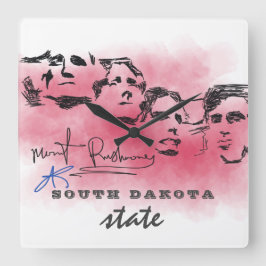 Rushmore National Memorial Drawing SOUTH DAKOTA Vierkante Klok