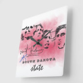 Rushmore National Memorial Drawing SOUTH DAKOTA Vierkante Klok (Hoek)