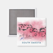 Rushmore South Dacota National Memorial Drawing Magneet (Voorkant / Achterkant)