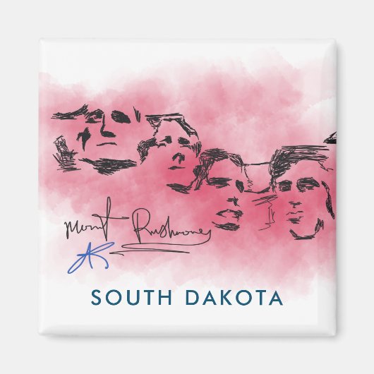 Rushmore South Dacota National Memorial Drawing Magneet (Voorkant)