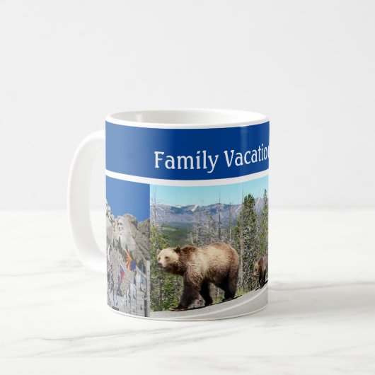 Rushmore Yellowstone Tetons Photo Souvenir Set Koffiemok (Voorkant links)