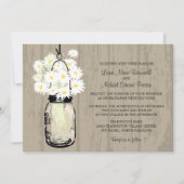 Rusic Brown Mason Jar Wild White Daisies Kaart (Voorkant)