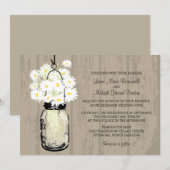 Rusic Brown Mason Jar Wild White Daisies Kaart (Voorkant / Achterkant)