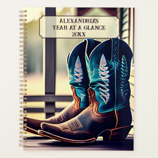 Rusic Cowboy Boots Planner (Voorkant)