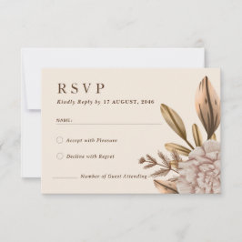 Rusic Elegance Floral Wedding RSVP Response Card