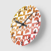 Rusitc Dog schildert afdrukken op vierkante vlakke Ronde Klok (Hoek)