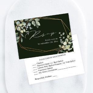 Rusitc Eucalyptus & Gold met Mal RSVP - Groen