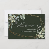 Rusitc Eucalyptus & Gold met Mal RSVP - Groen (Voorkant)