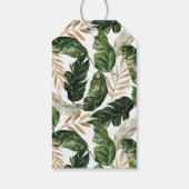 Rusitc Gold Foil Tropical Leaves Weddenschap Harte Cadeaulabel (Achterkant)
