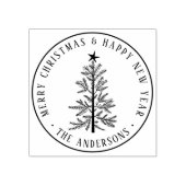 Rusitc Winter Merry Christmas & Happy New Year  Rubberstempel (Afrduk)