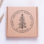 Rusitc Winter Merry Christmas & Happy New Year  Rubberstempel