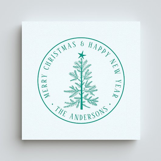 Rusitc Winter Merry Christmas & Happy New Year  Rubberstempel