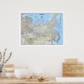 " Rusland: 2012/cadeau - Gedetailleerde wandkaart  Poster (Keuken)