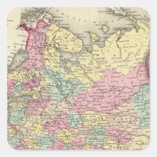 Rusland 6 vierkante sticker (Voorkant)