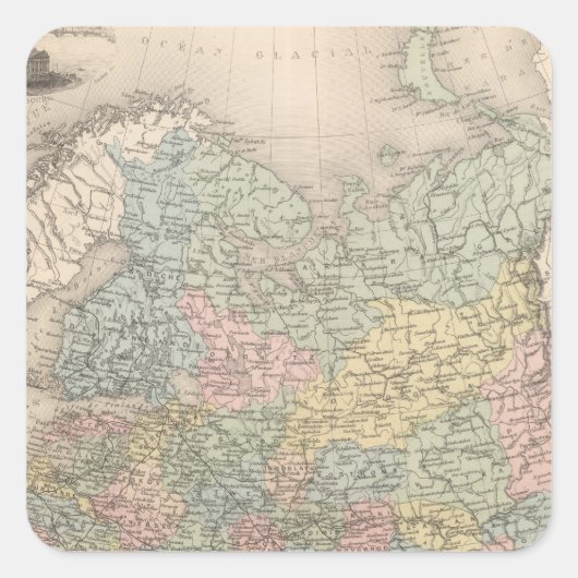 Rusland 7 vierkante sticker (Voorkant)