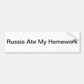 Rusland Ate My Homework Bumpersticker (Voorkant)
