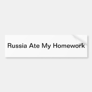 Rusland Ate My Homework Bumpersticker