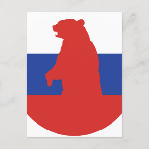 Rusland Beer Russische nationale dierenvlag Briefkaart