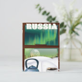 Rusland Cozy Hut in de sneeuw Briefkaart (Staand voorkant)
