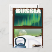 Rusland Cozy Hut in de sneeuw Briefkaart (Voorkant / Achterkant)