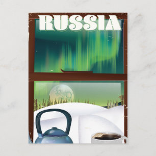 Rusland Cozy Hut in de sneeuw Briefkaart