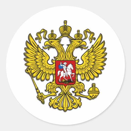 Rusland Crest Ronde Sticker (Voorkant)