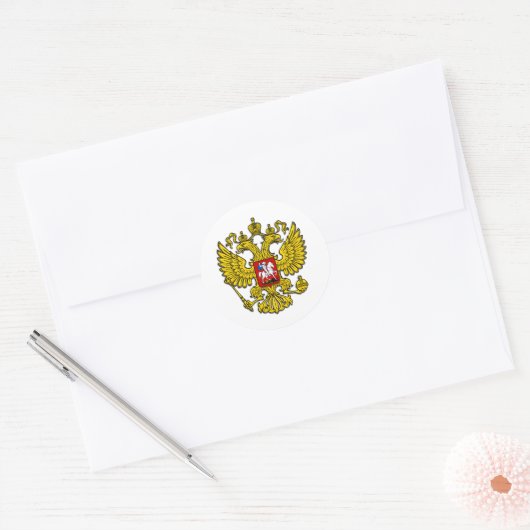 Rusland Crest Ronde Sticker (Envelop)