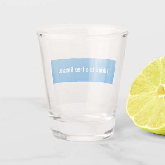 Rusland Democratisch Engels - Wit Blauw Wit Vlag Shot Glas (Achterkant)