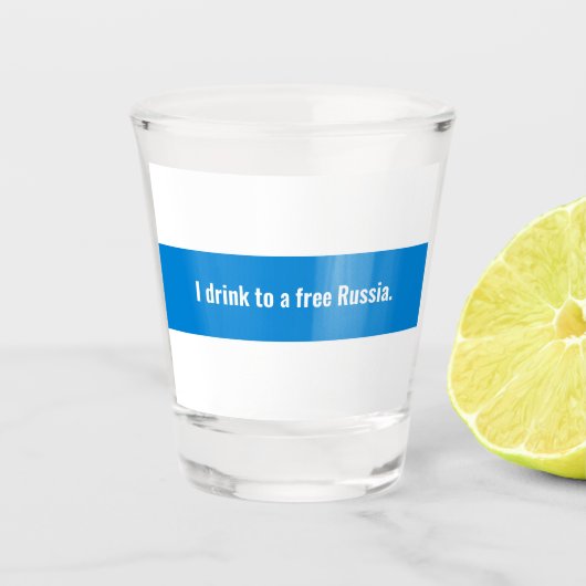 Rusland Democratisch Engels - Wit Blauw Wit Vlag Shot Glas (Voorkant)
