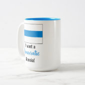 Rusland Democratisch Engels - Wit Blauw Wit Vlag Tweekleurige Koffiemok (Voorkant links)