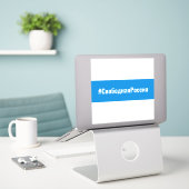 Rusland Democratisch Russisch - Wit Blauw Wit Vlag Sticker (Laptop op bureau)
