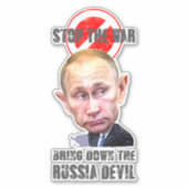 Rusland Devil | 8 x 8 inch Sticker (Voorkant)