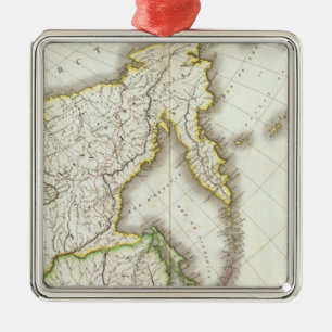 Rusland en Azië - Gegraveerde kaart Metalen Ornament