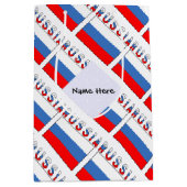 Rusland en de Russische vlag met Jouw naam Medium Cadeauzakje (Voorkant)