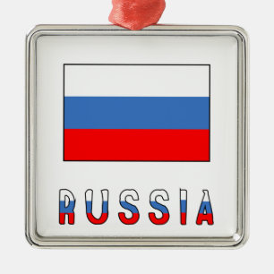 Rusland en de Russische vlag Metalen Ornament