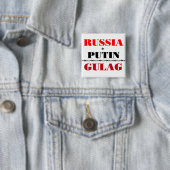 Rusland en Poetin Vierkante Button 5,1 Cm (In situ)