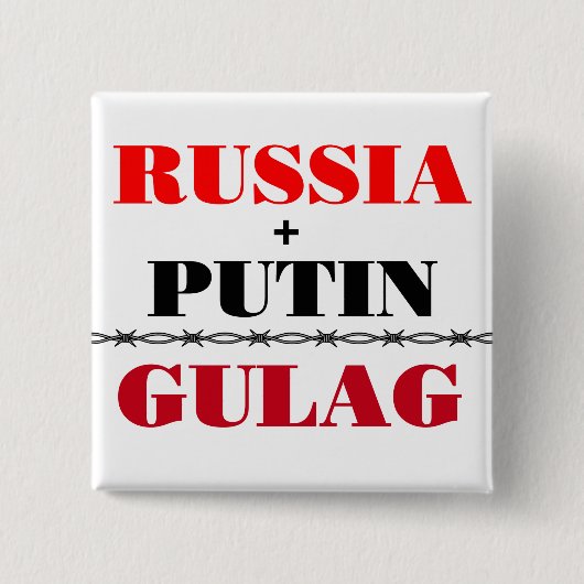 Rusland en Poetin Vierkante Button 5,1 Cm (Voorkant)