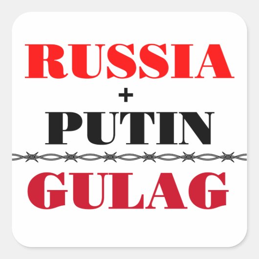 Rusland en Poetin Vierkante Sticker (Voorkant)