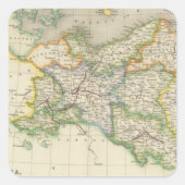 Rusland en Polen Vierkante Sticker (Voorkant)