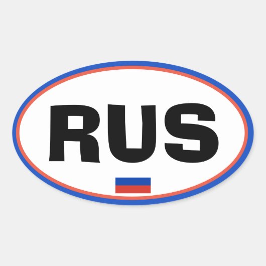 Rusland Euro-stijl ovale Sticker (Voorkant)