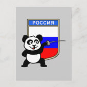 Rusland Fencing Panda Briefkaart (Voorkant)