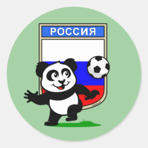 Rusland Football Panda Ronde Sticker