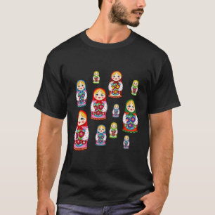 Rusland Gift Russische Nesting Dolls Matryoshka Re T-shirt