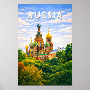 Rusland Illustratie Reis Kunst Vintage Poster