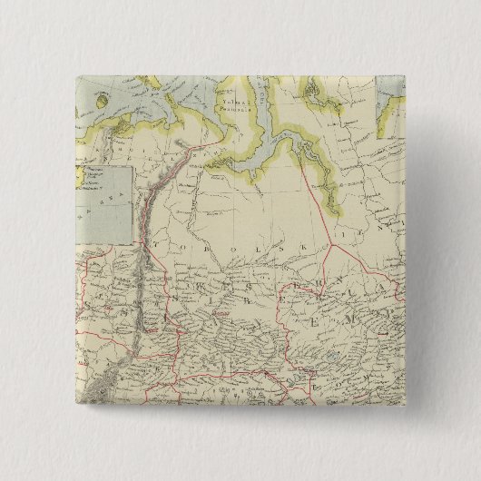 Rusland in Azië Vierkante Button 5,1 Cm (Voorkant)