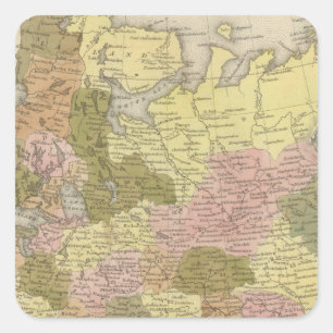 Rusland in Europa 3 Vierkante Sticker