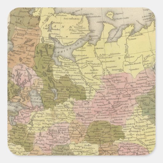 Rusland in Europa 3 Vierkante Sticker (Voorkant)