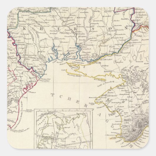 Rusland in Europa Deel VIII met indexkaart Vierkante Sticker (Voorkant)